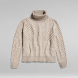 G-Star RAW® Knitted Turtleneck Sweater Structure Loose Beige