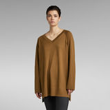 G-Star RAW® Oversized V-Neck Knitted Sweater Brown