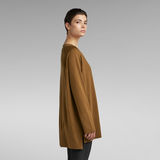 G-Star RAW® Oversized V-Neck Knitted Sweater Brown