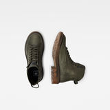G-Star RAW® Roofer IV Mid Washed Leather Boots Green both shoes