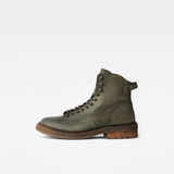 G-Star RAW® Roofer IV Mid Washed Leather Boots Green side view