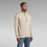G-Star RAW® Half Zip Pocket Knitted Sweater Beige