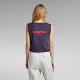 G-Star RAW® Boxy Cropped Graphic Vest Purple
