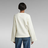 G-Star RAW® Adjustable Sleeve Cropped Sweater White