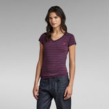 G-Star RAW® T-Shirt Eyben Stripe Slim V-Neck Multi color