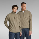 G-Star RAW® Unisex Half Zip Loose Knit Green