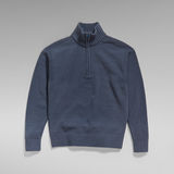 G-Star RAW® Unisex Half Zip Loose Knit Medium blue