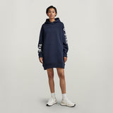 G-Star RAW® Multi Graphic Loose Hooded Sweater Dress Dark blue