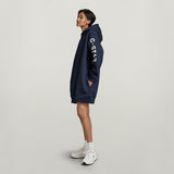 G-Star RAW® Multi Graphic Loose Hooded Sweater Dress Dark blue