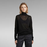 G-Star RAW® Core Roll Neck Knitted Pullover Schwarz