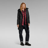 G-Star RAW® Whistler Hooded Quilted Slim Long Coat Black