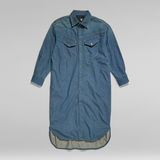 G-Star RAW® Long Western Shirt Kleid Evergreen Mittelblau