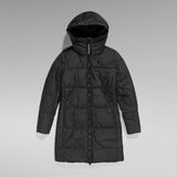 G-Star RAW® Whistler Hooded Quilted Slim Long Coat Black