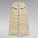 G-Star RAW® Button Down Long Pocket Skirt Beige
