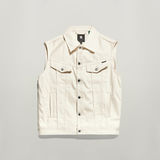 G-Star RAW® Oversized Denim Vest Evergreen White