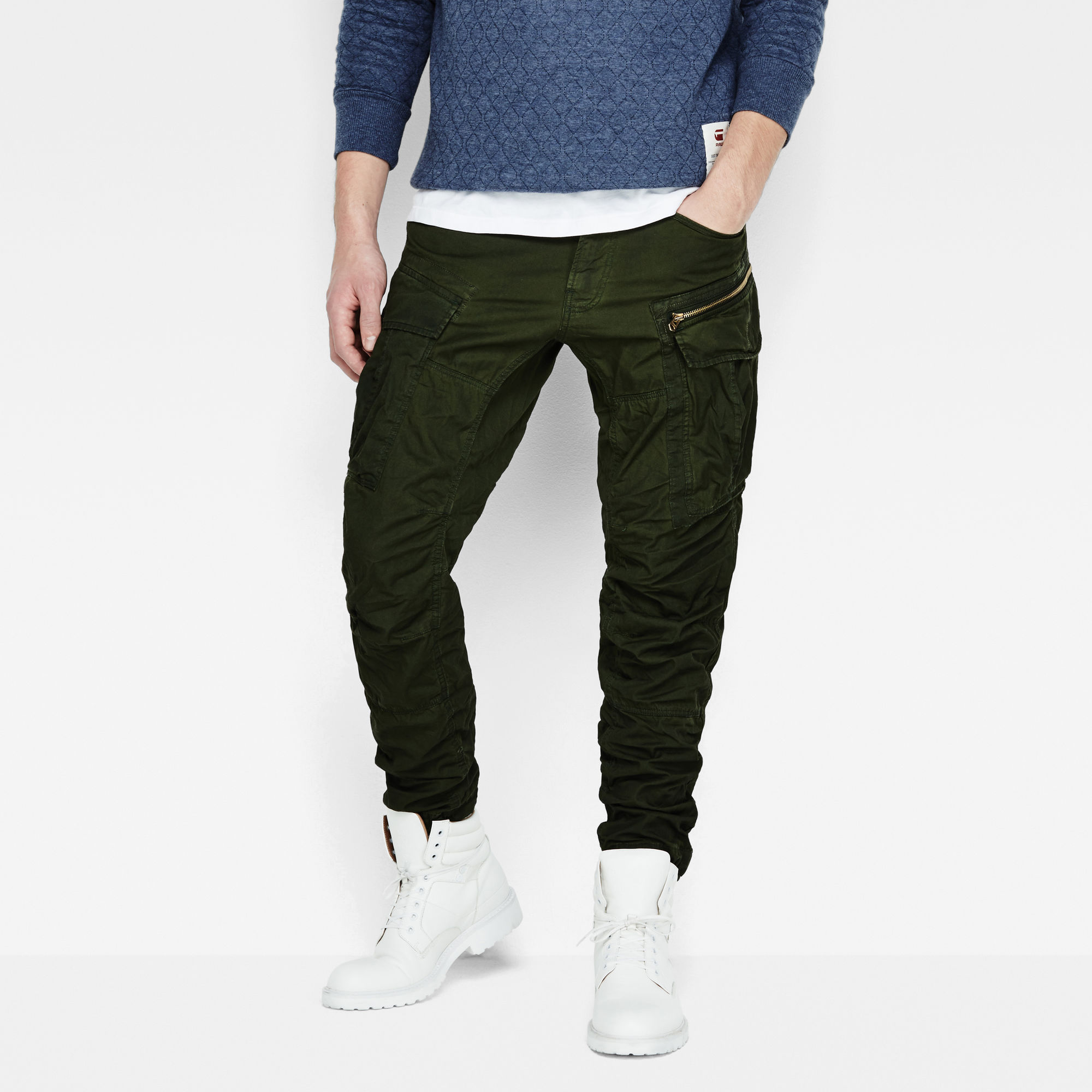 rovic zip 3d regular tapered pants