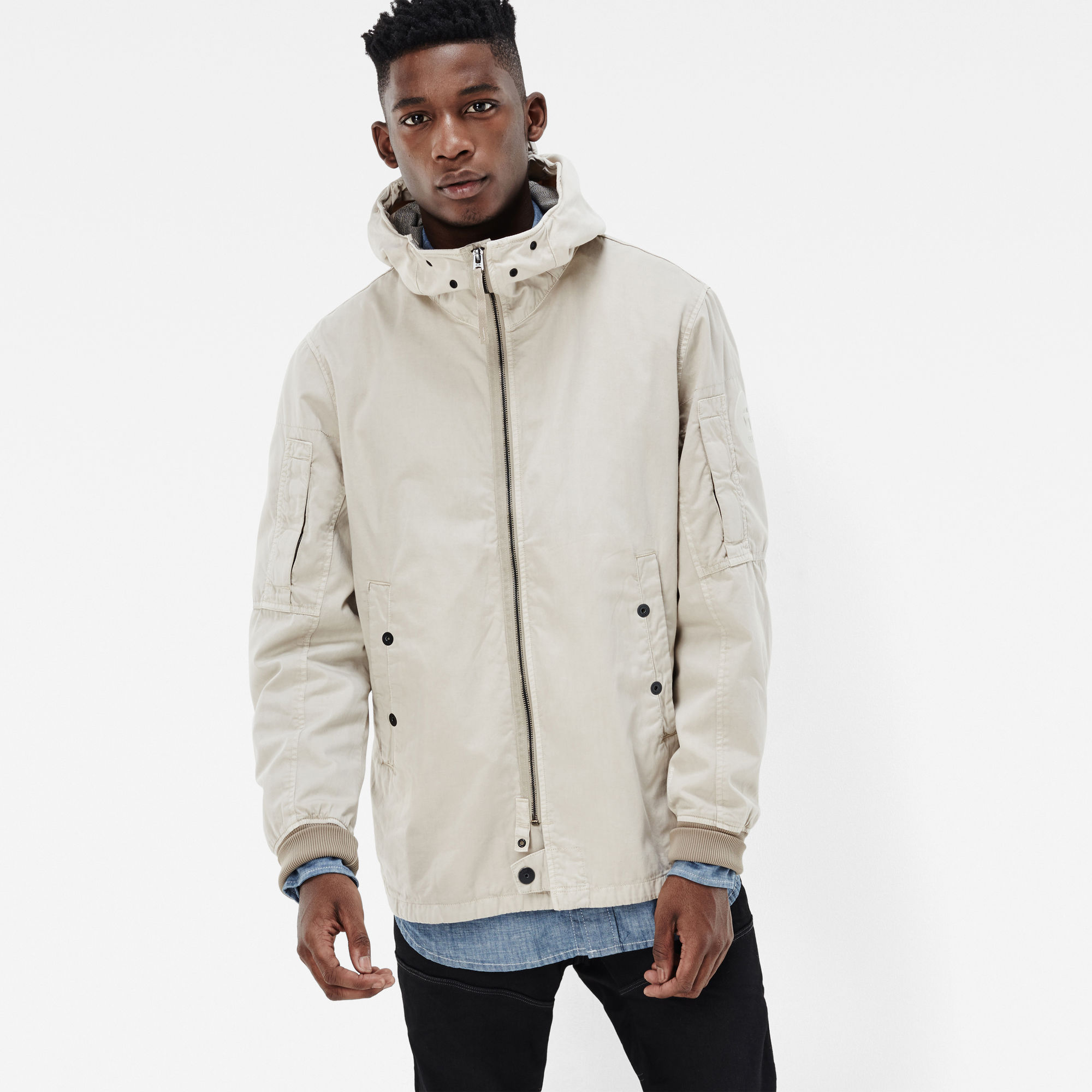 Batt Hooded Overshirt | Milk/Whitebait | G-Star RAW®