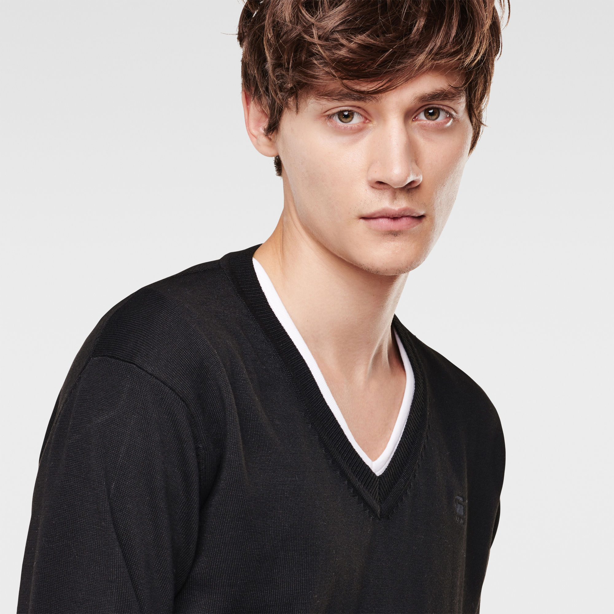 Berlow V-Neck Knit | Black Solid | G-Star RAW®