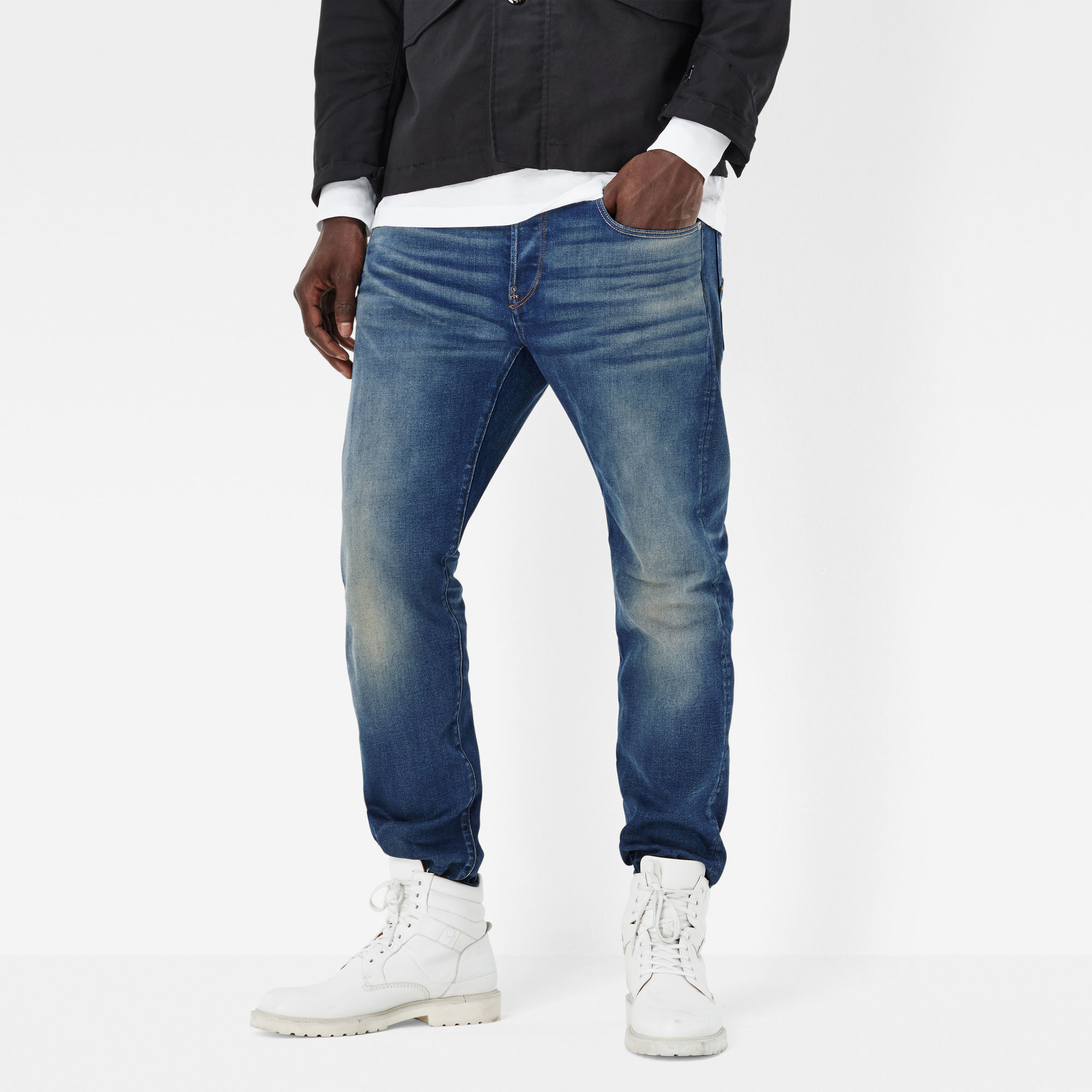 Revend Zip Straight Jeans Medium blue GStar RAW® SG