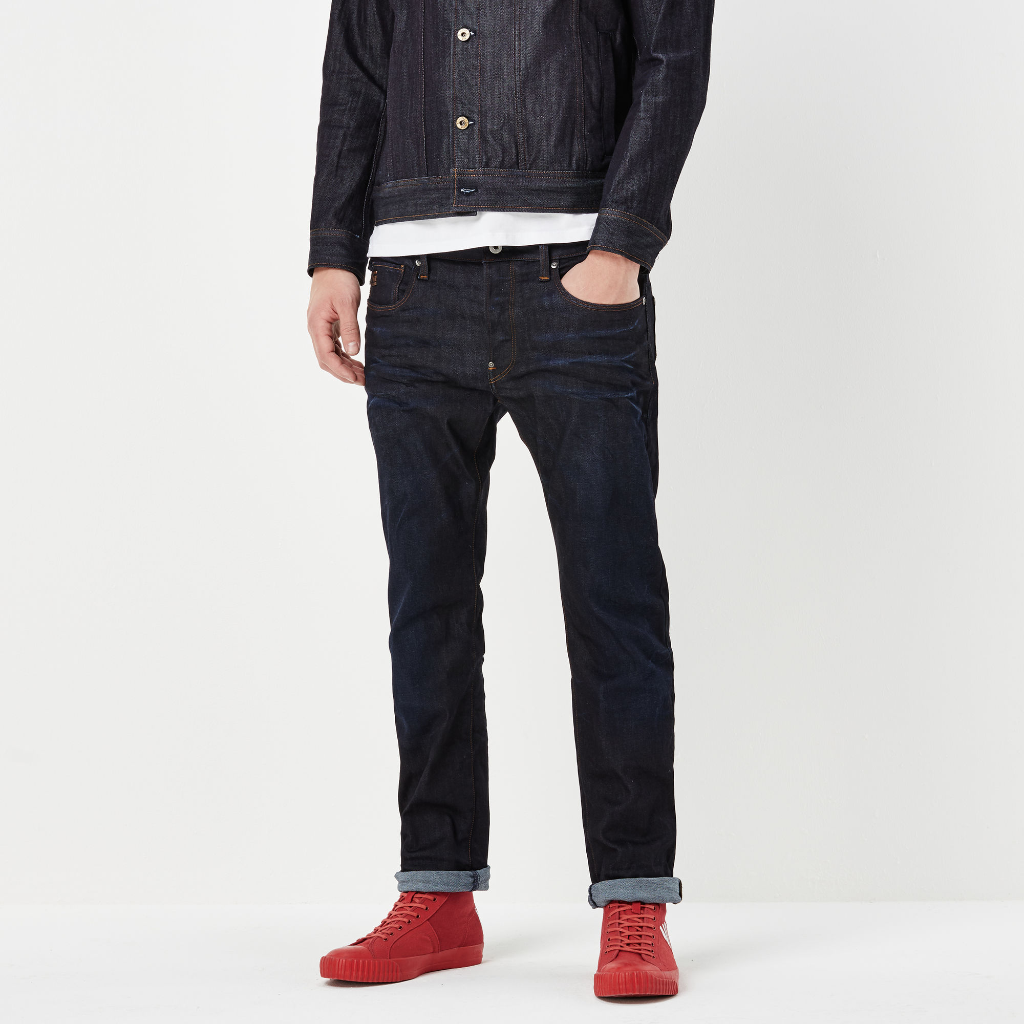 Revend Zip Straight Jeans Dark blue GStar RAW®