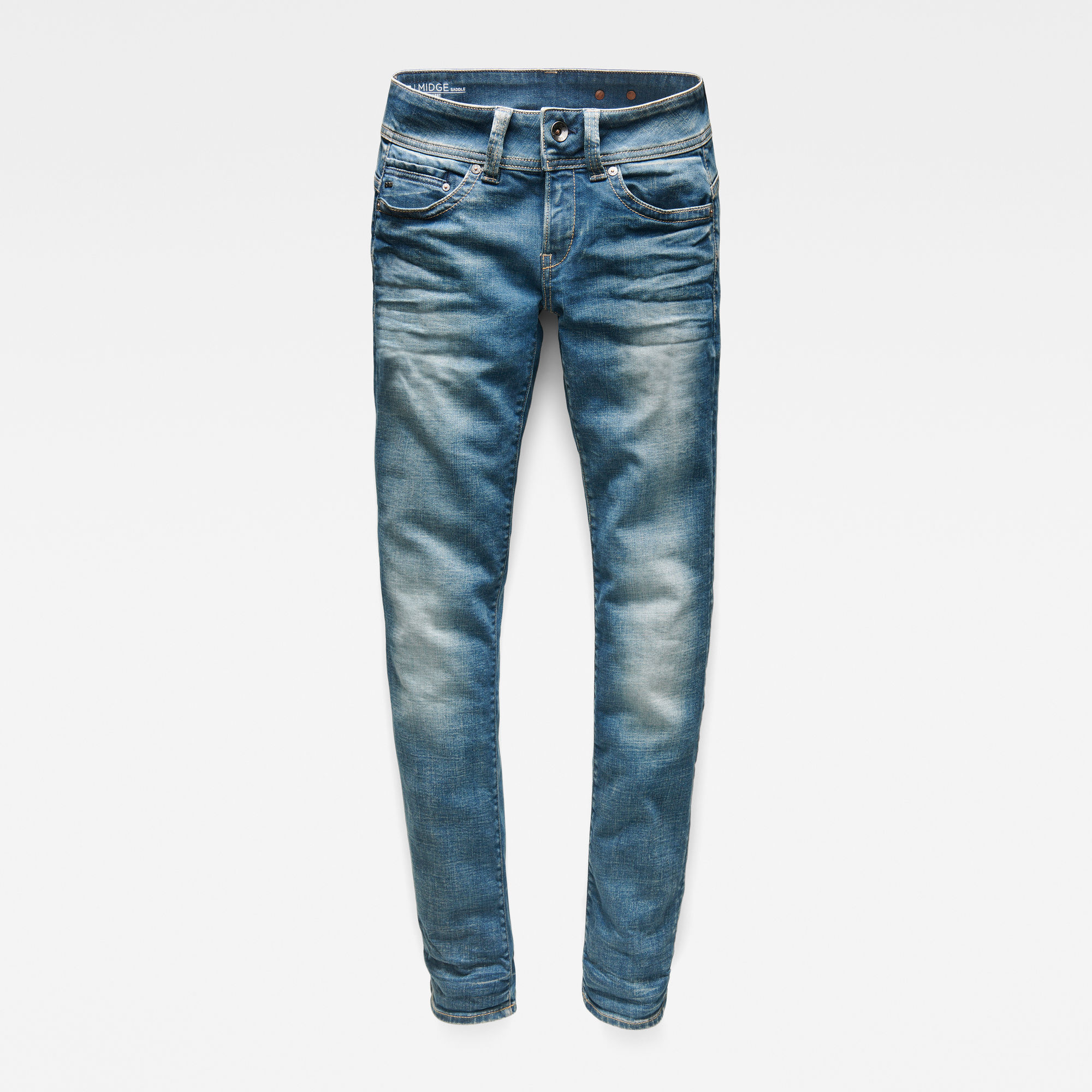 Midge Saddle Mid Waist Straight Jeans | Medium blue | G-Star RAW®