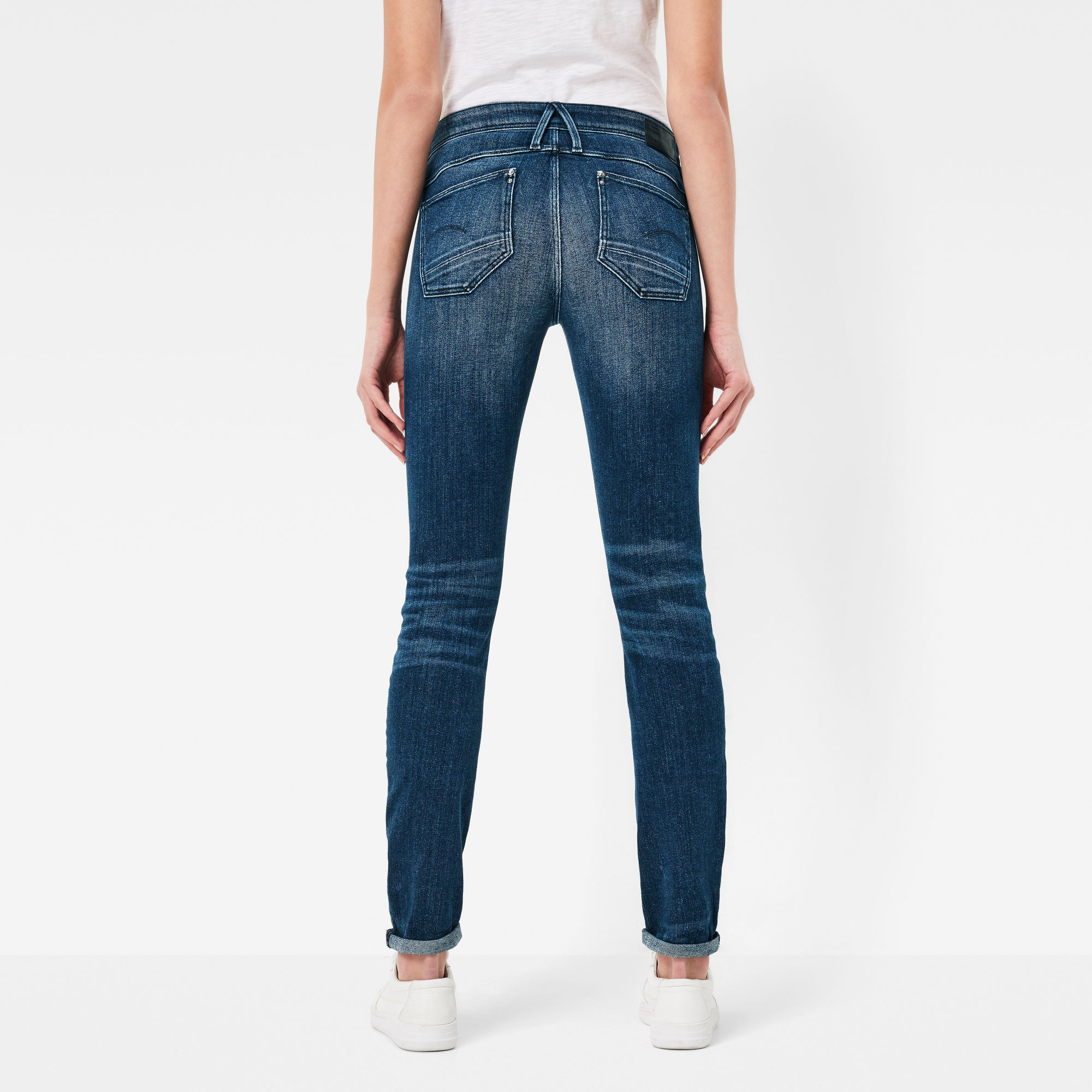 Lynn Navy Mid Waist Skinny Jeans | Medium Aged | G-Star RAW®