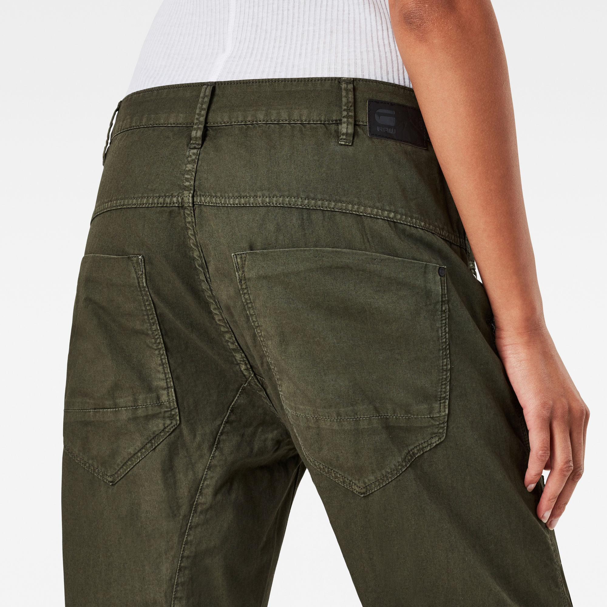 green tapered pants