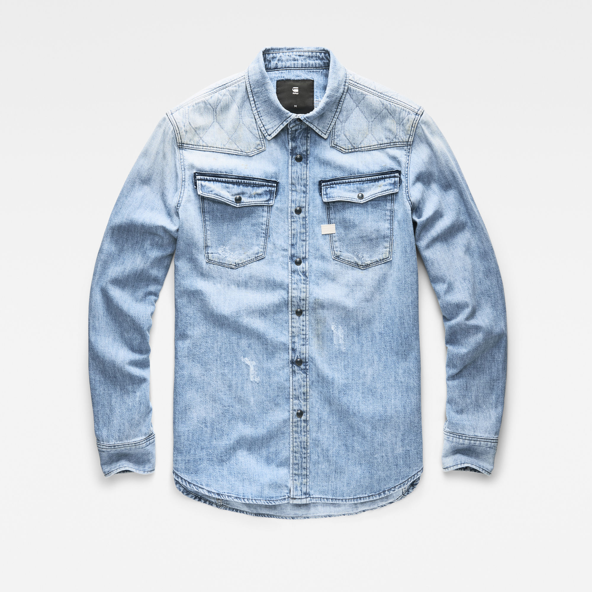 raw hem denim shirt