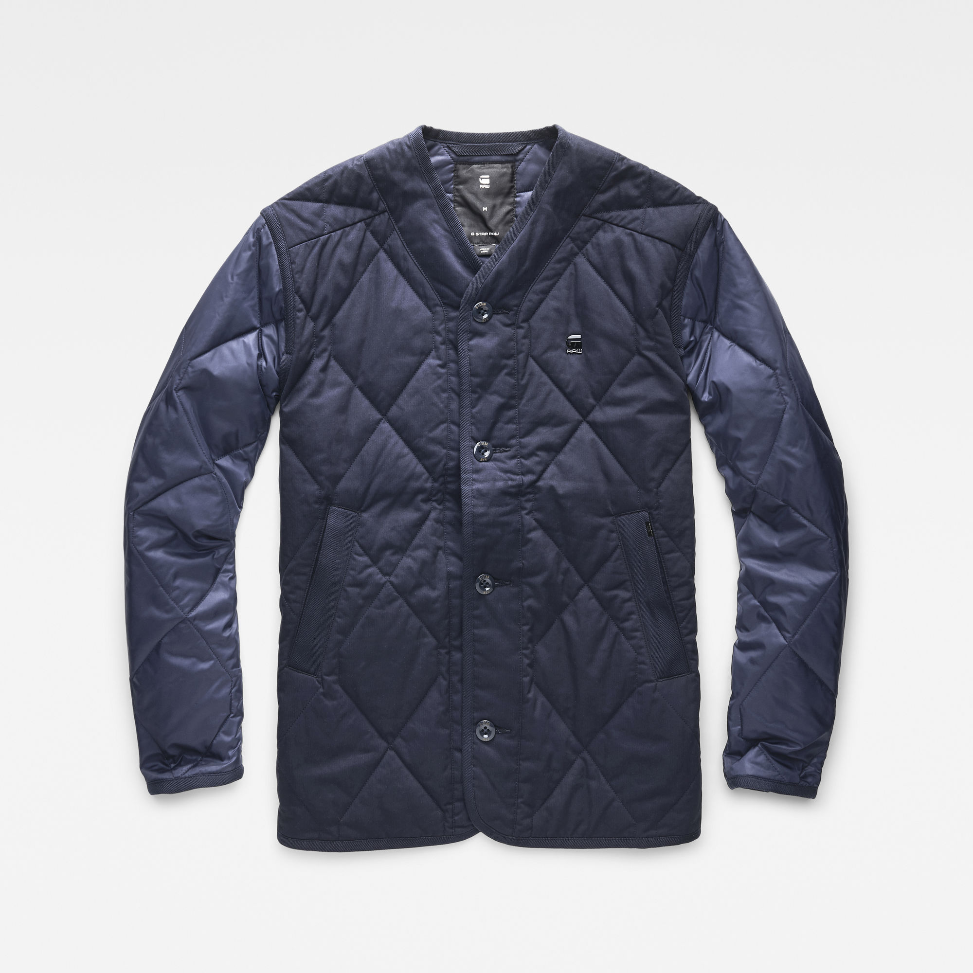 Liner Cropped Quilted Overshirt | Dark blue | G-Star RAW®