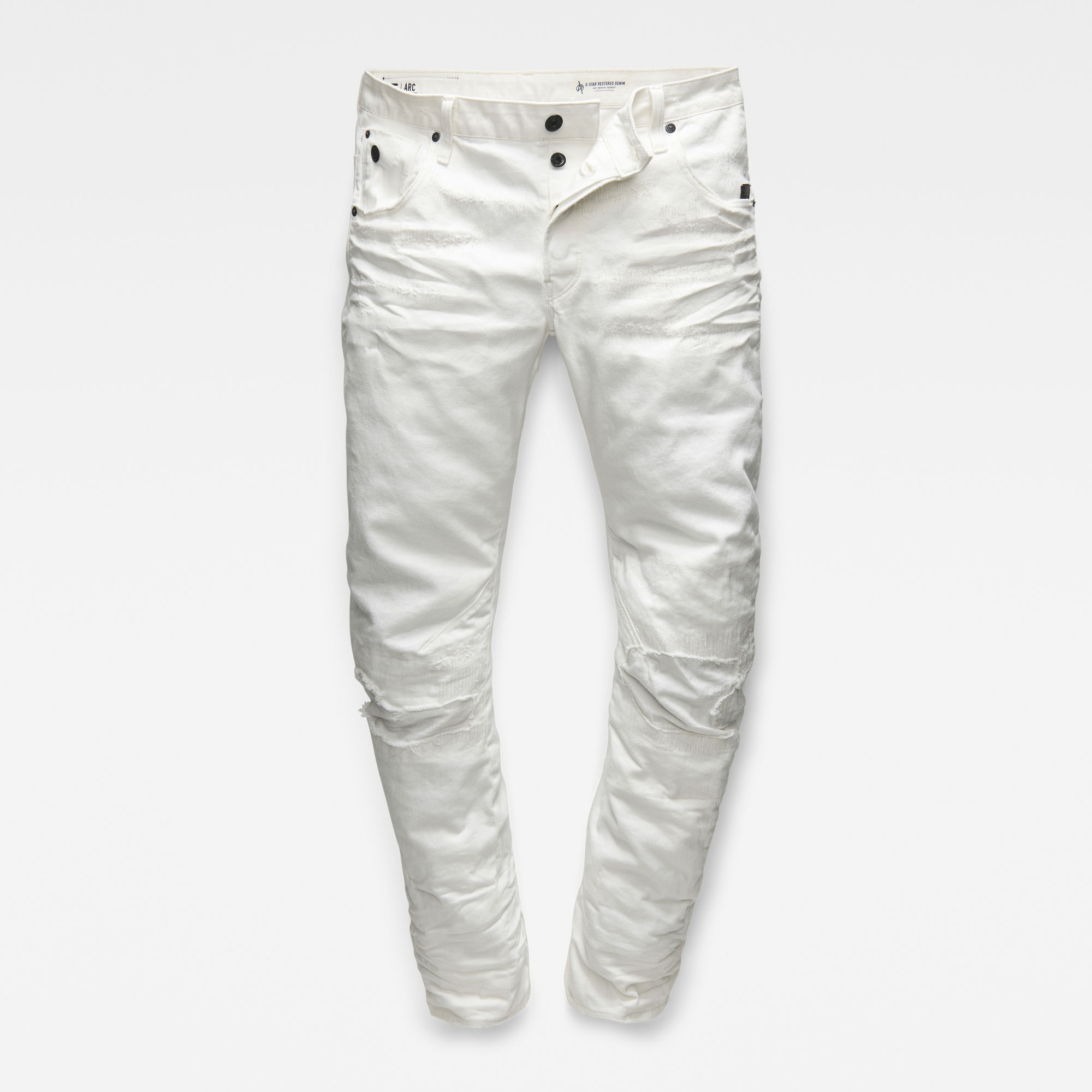 Arc 3D Moto-Restored Slim Jeans | White | G-Star RAW®