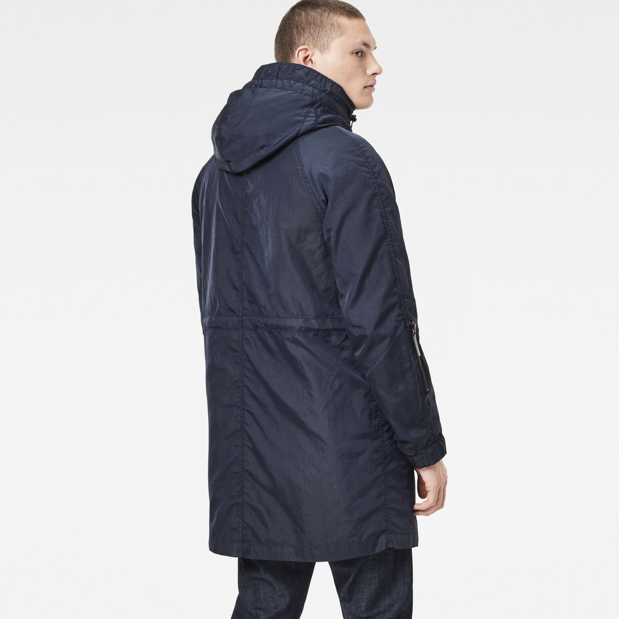 dark blue parka jacket