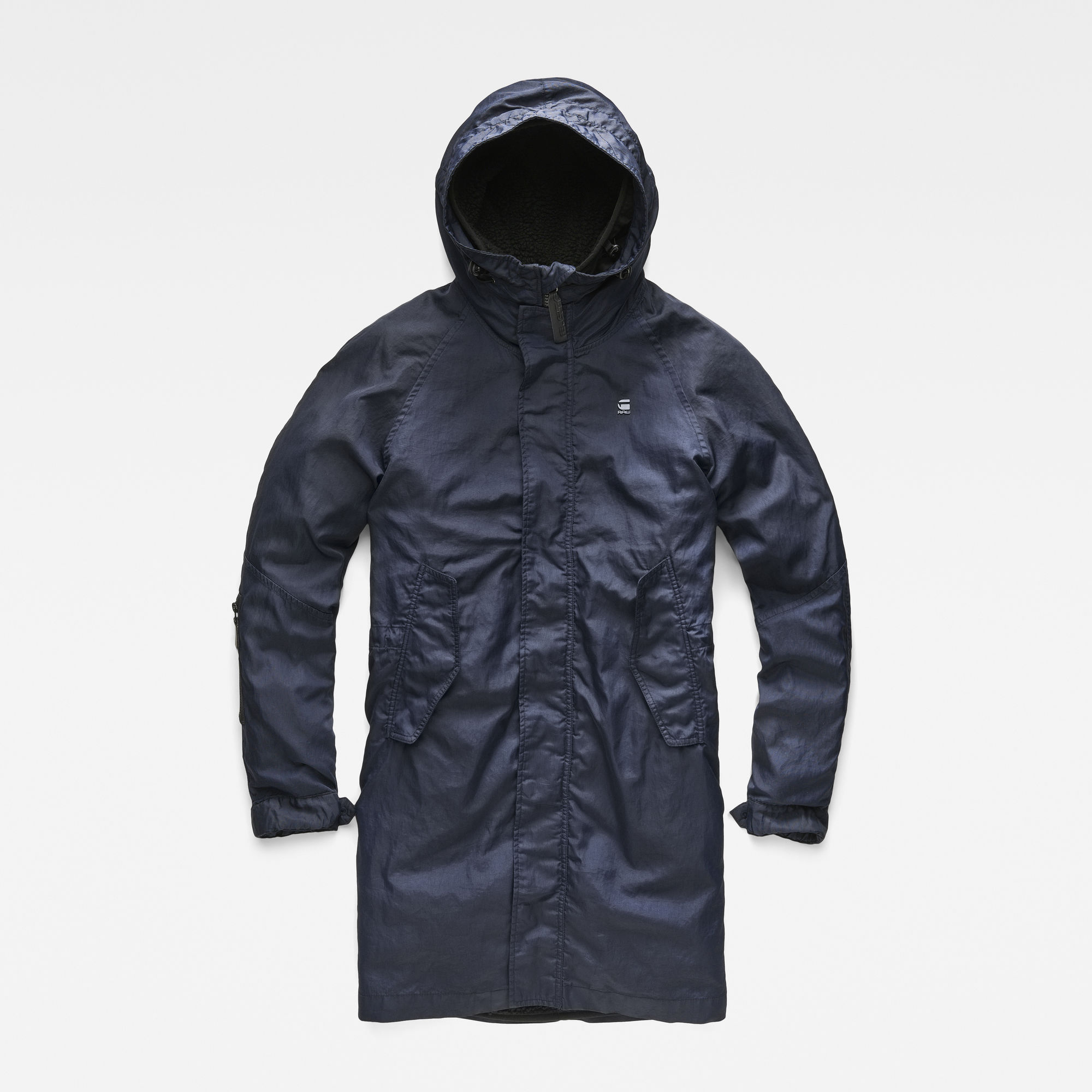 dark blue parka jacket