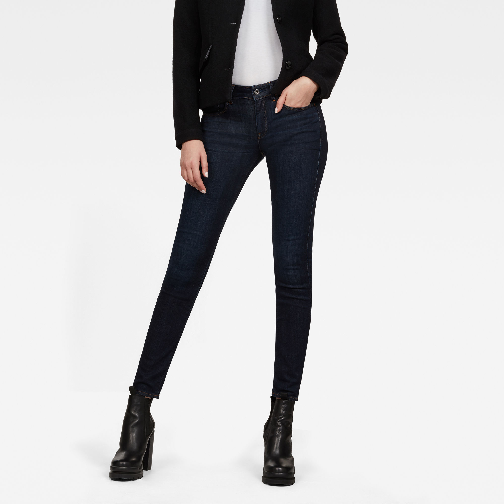 3301 Deconstructed Mid Waist Skinny Jeans | G-Star RAW®