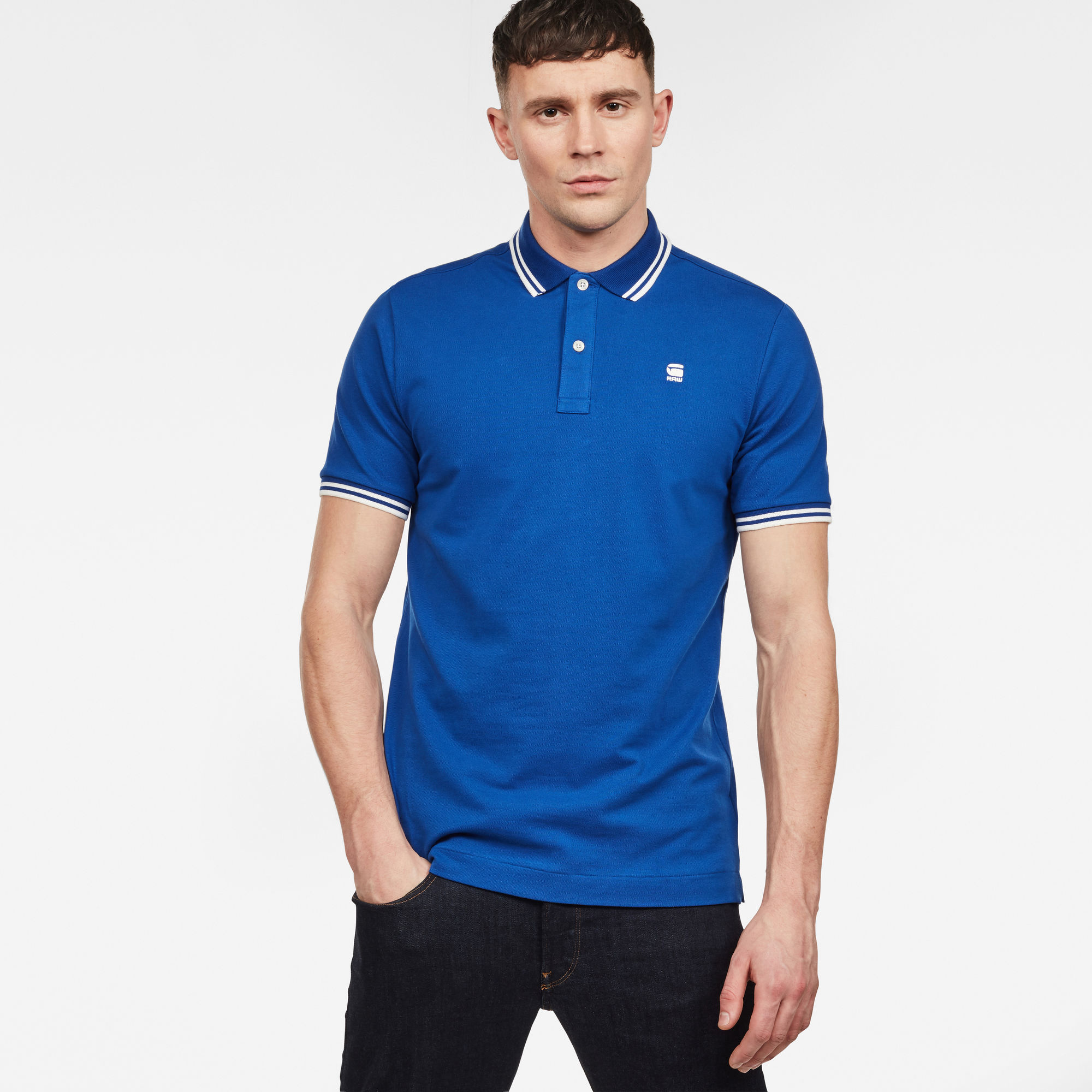 Dunda Slim Polo | Medium blue | G-Star RAW® US