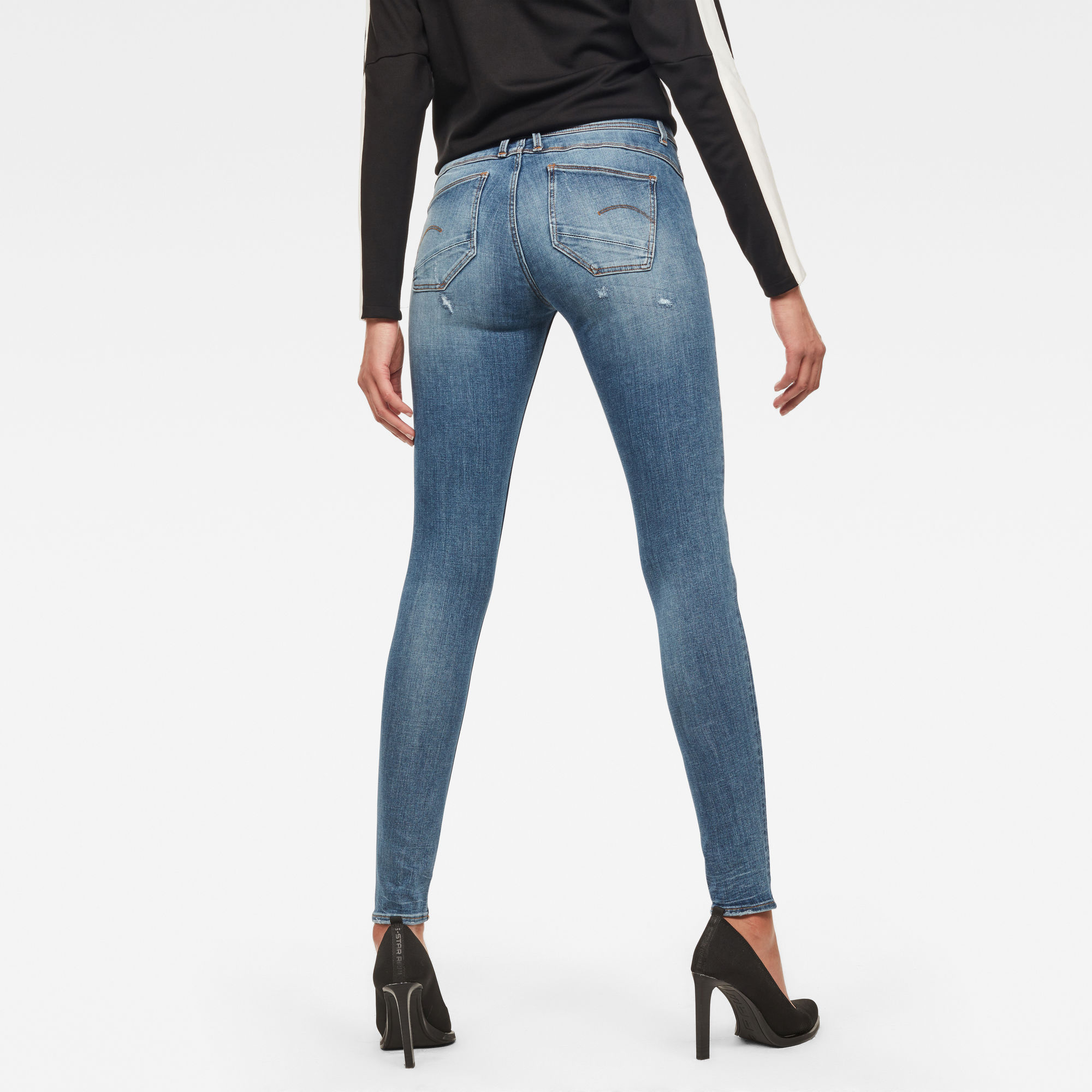 Lynn D-Mid Waist Super Skinny Jeans | Medium blue | G-Star RAW®