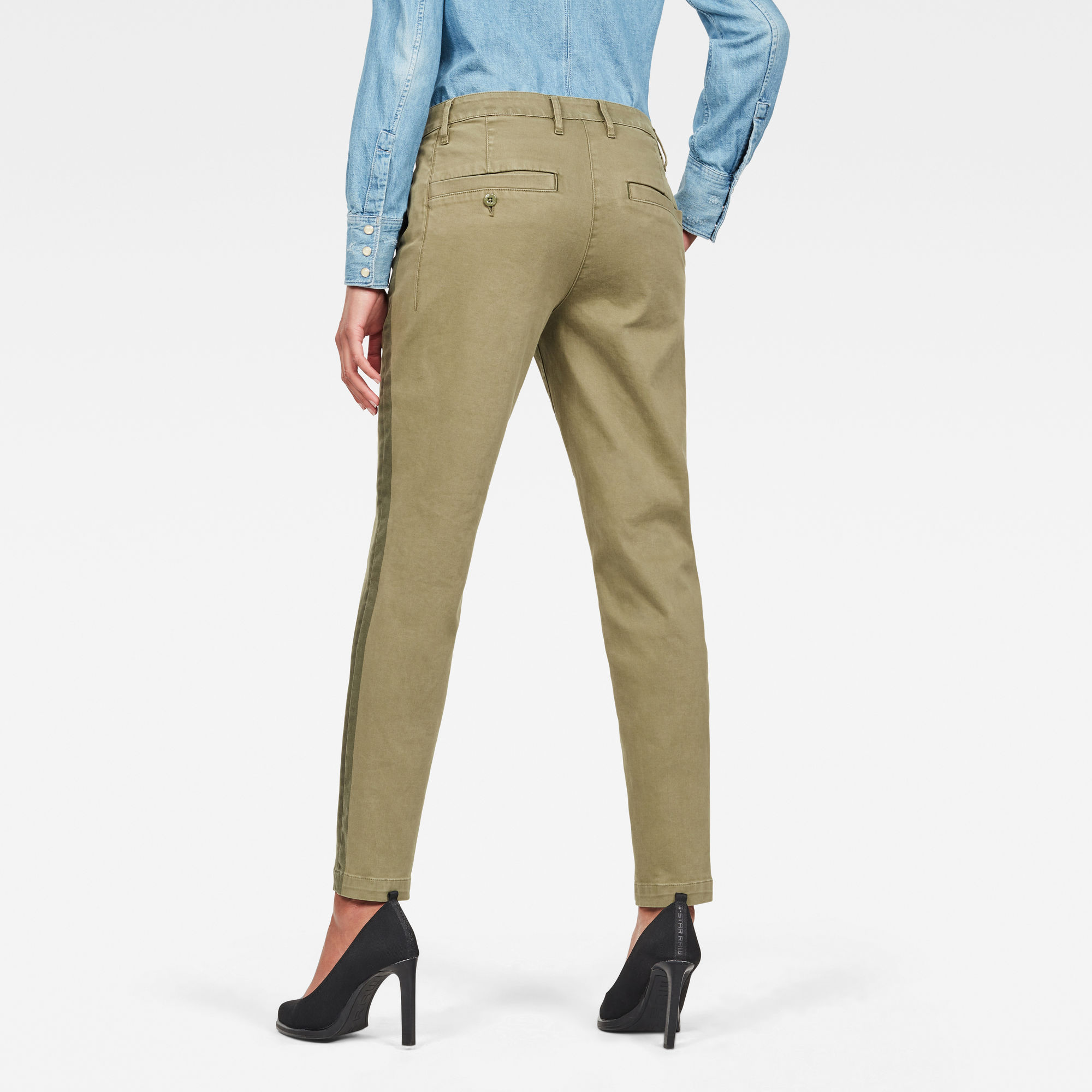 Bronson Mid Waist Skinny Trousers | Green | G-Star RAW®