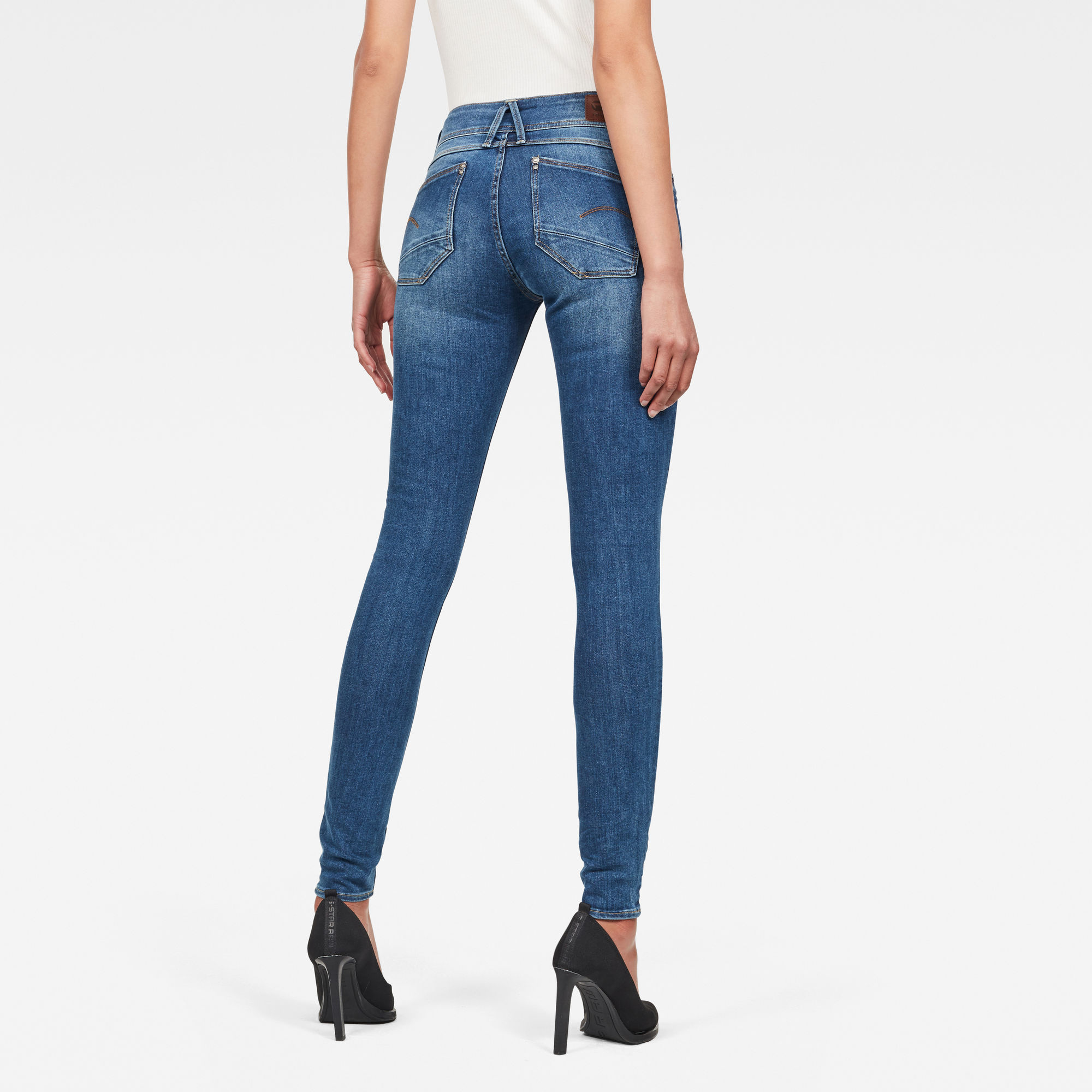 Lynn Mid Waist Skinny Jeans | Medium blue | G-Star RAW®