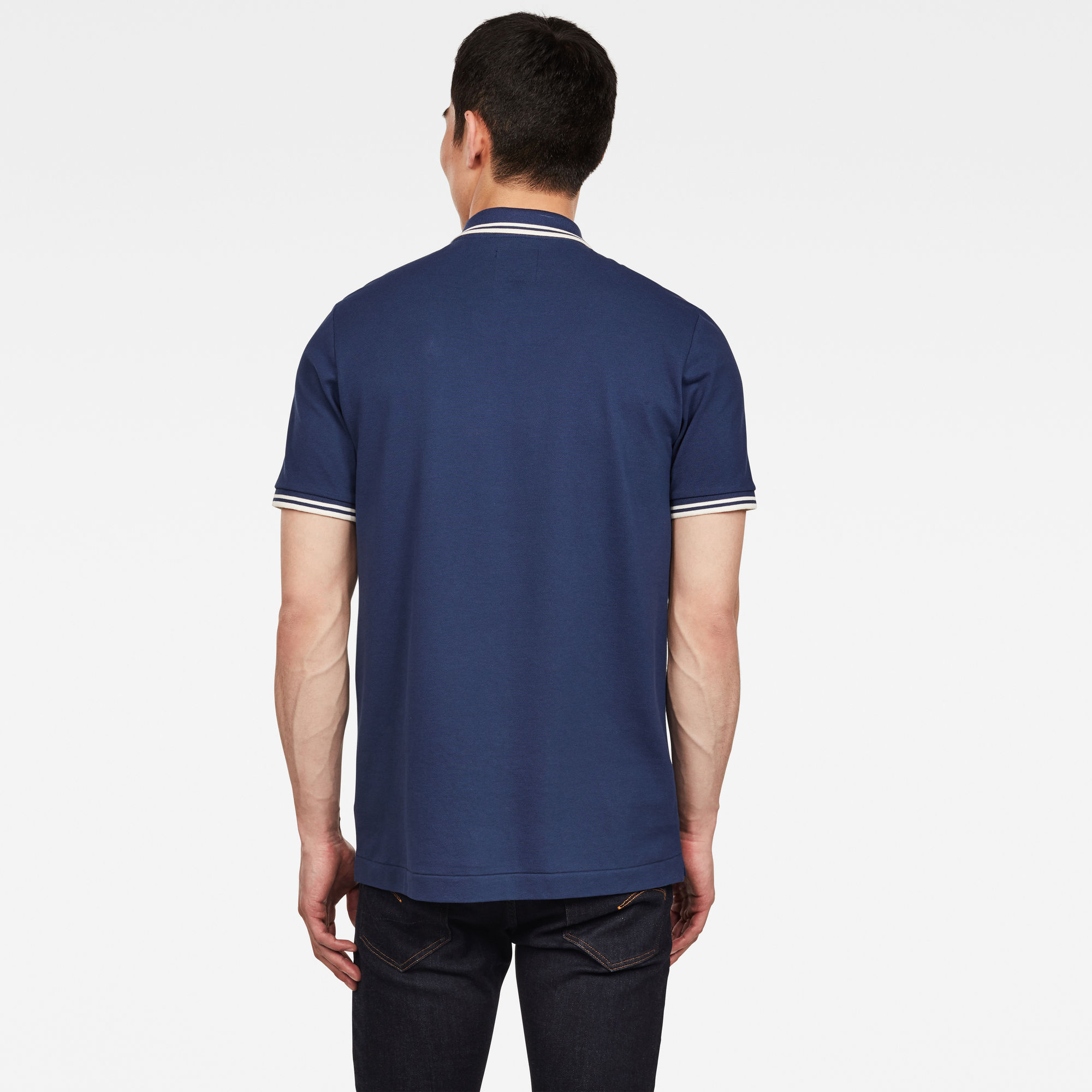 Dunda Slim Stripe Polo | Dark blue | G-Star RAW®