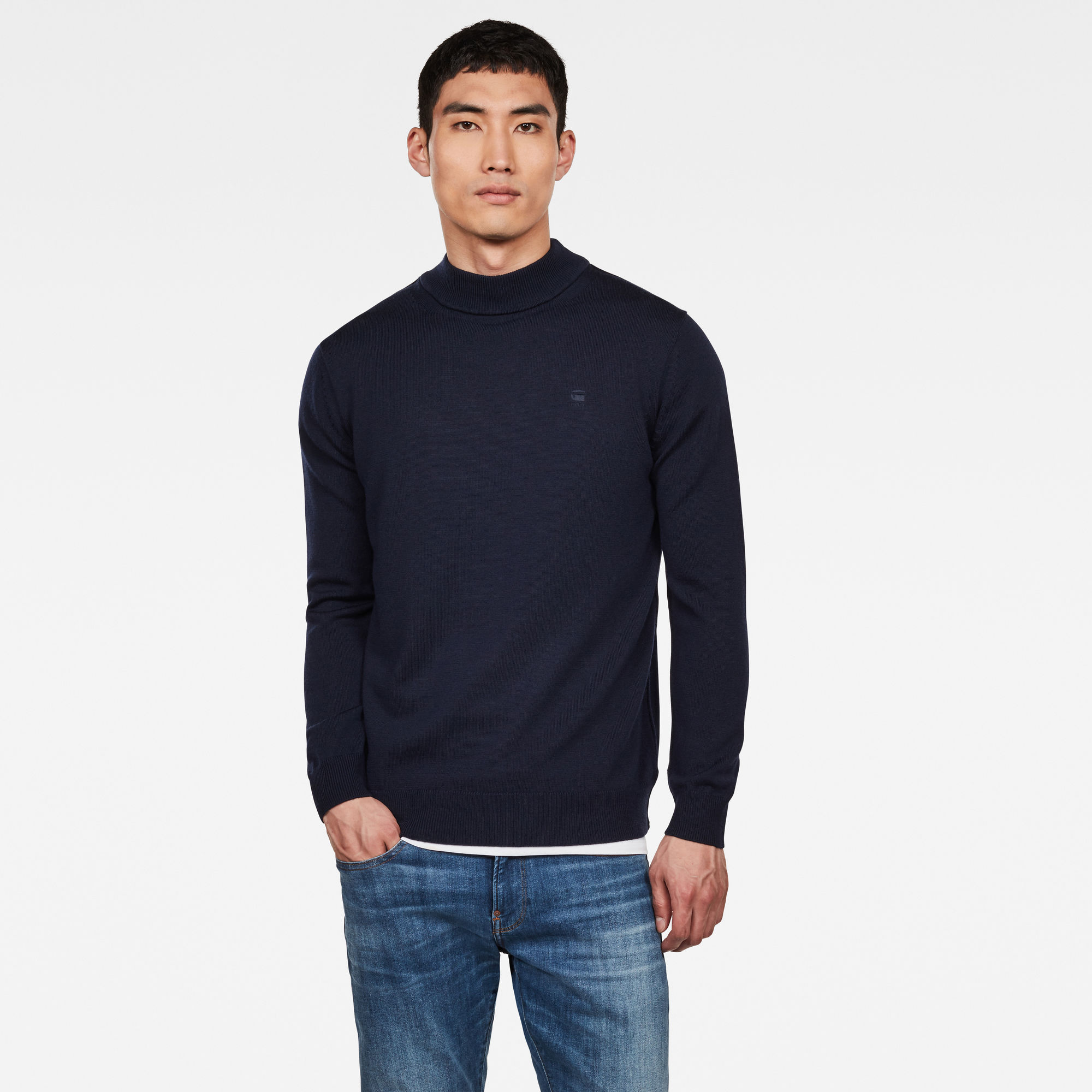 Washable Merino Knit | Dark blue | G-Star RAW®