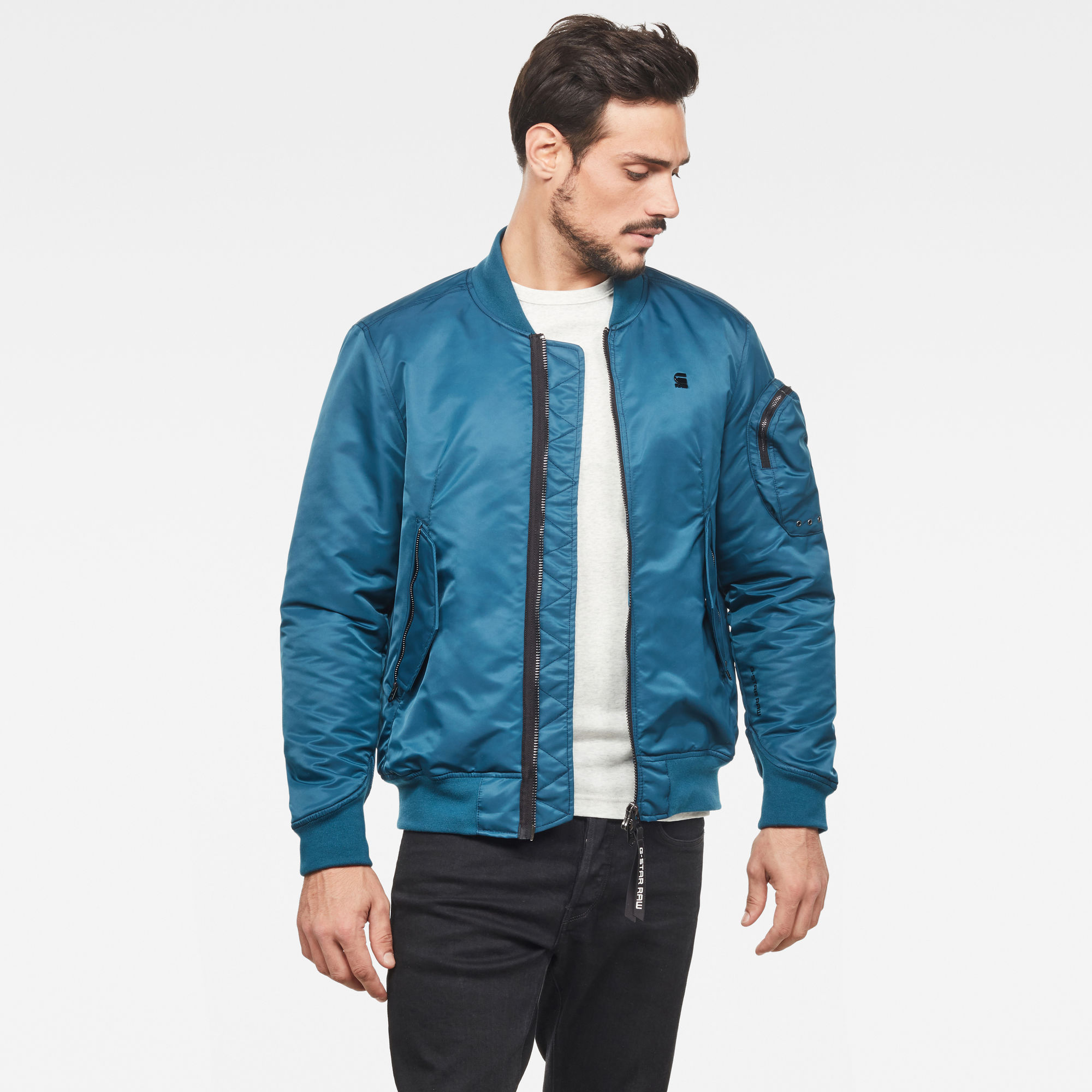 Arris Bomber Jacket | Medium blue | G-Star RAW®