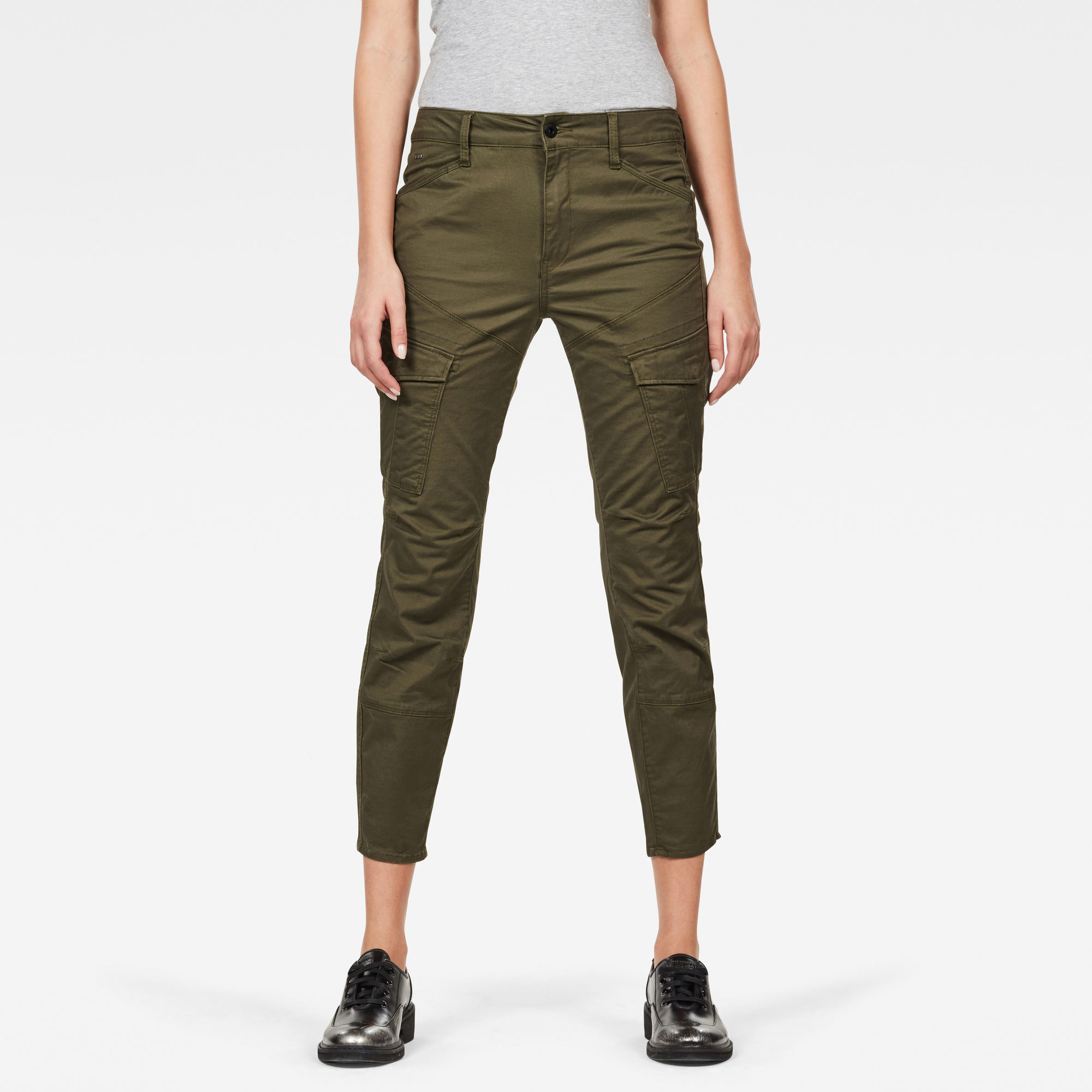 Rovic Mid Waist Skinny Cargo Broek Groen G Star Raw®