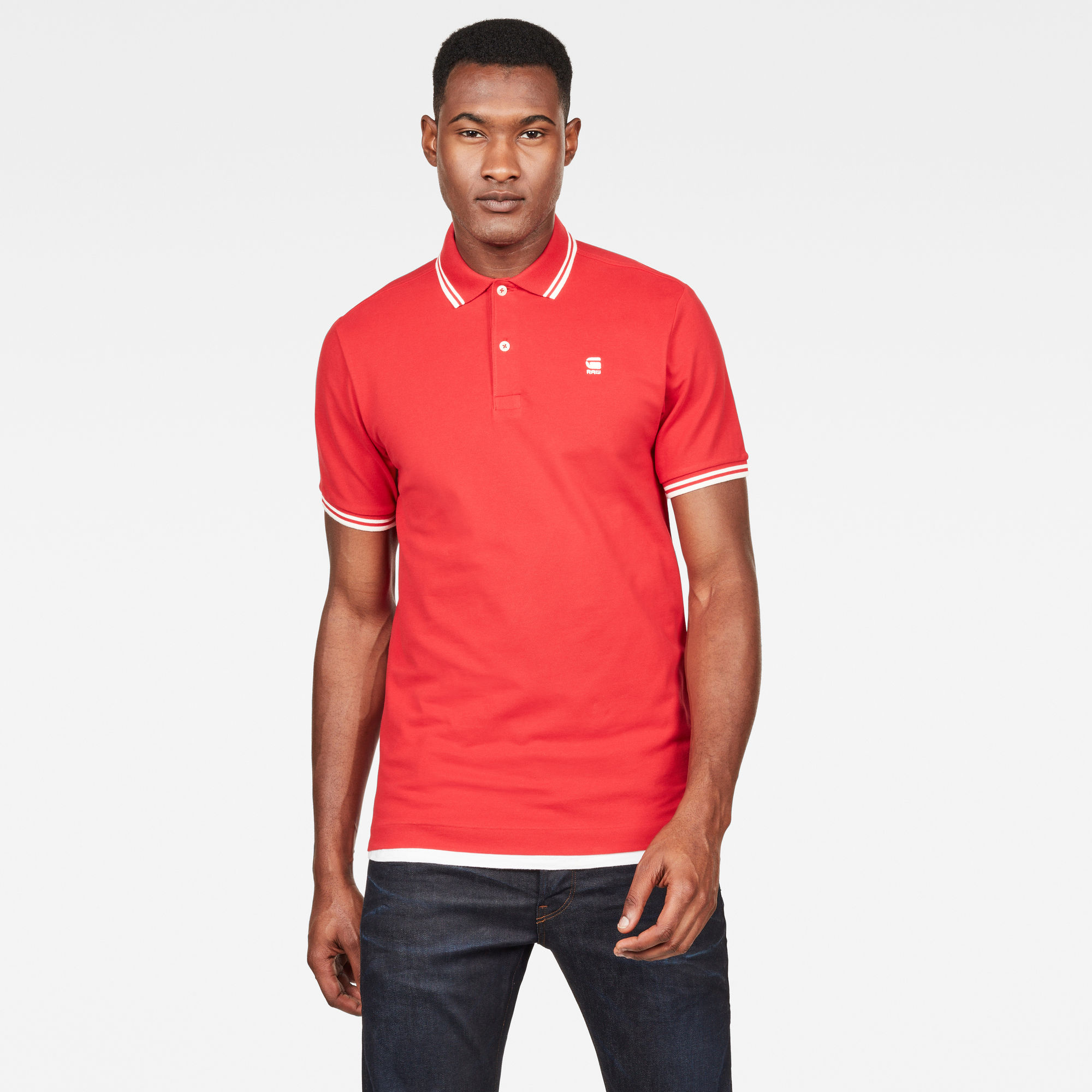 Dunda Slim Stripe Polo | Red | G-Star RAW® PL