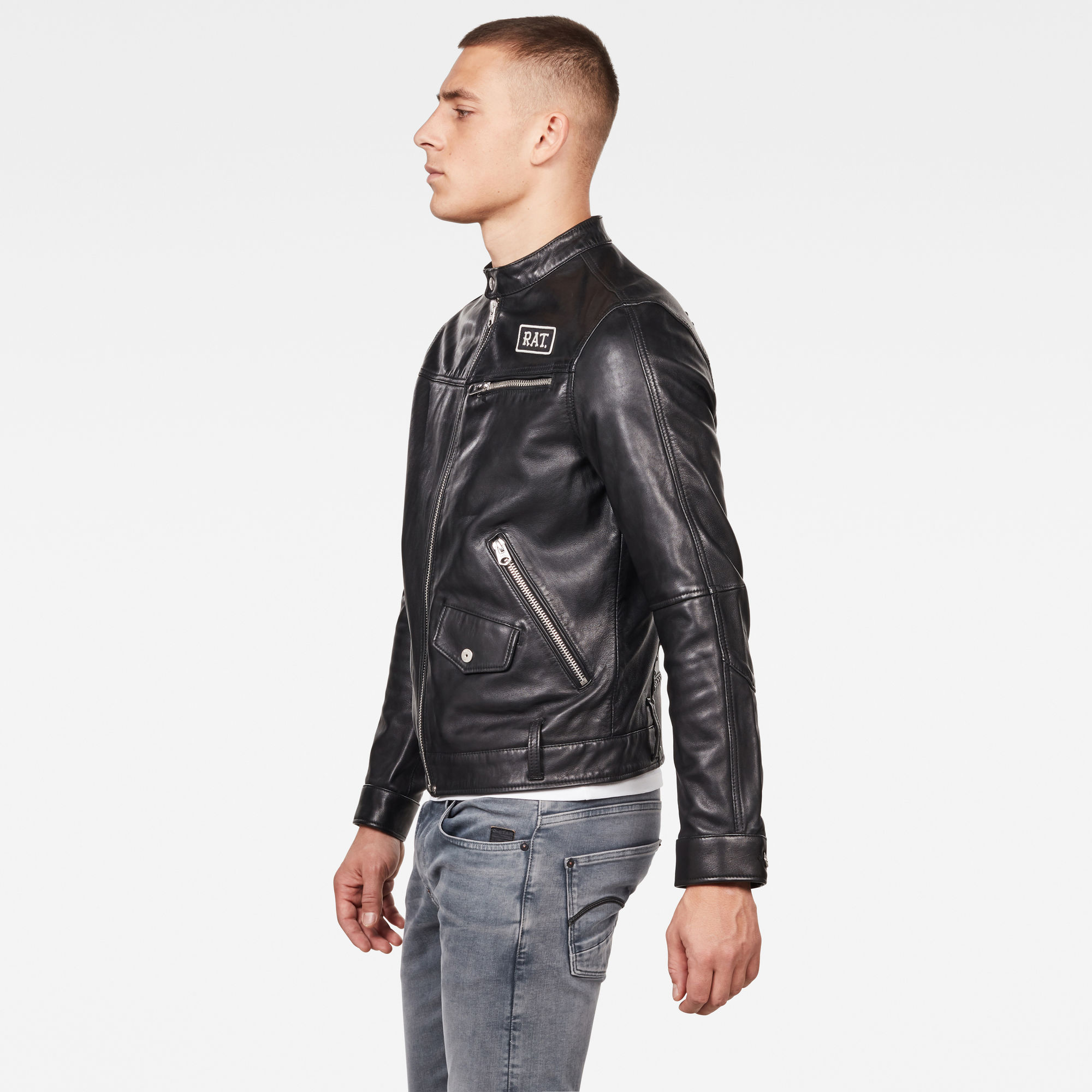 CNY Leather Jacket Studs Black GStar RAW®