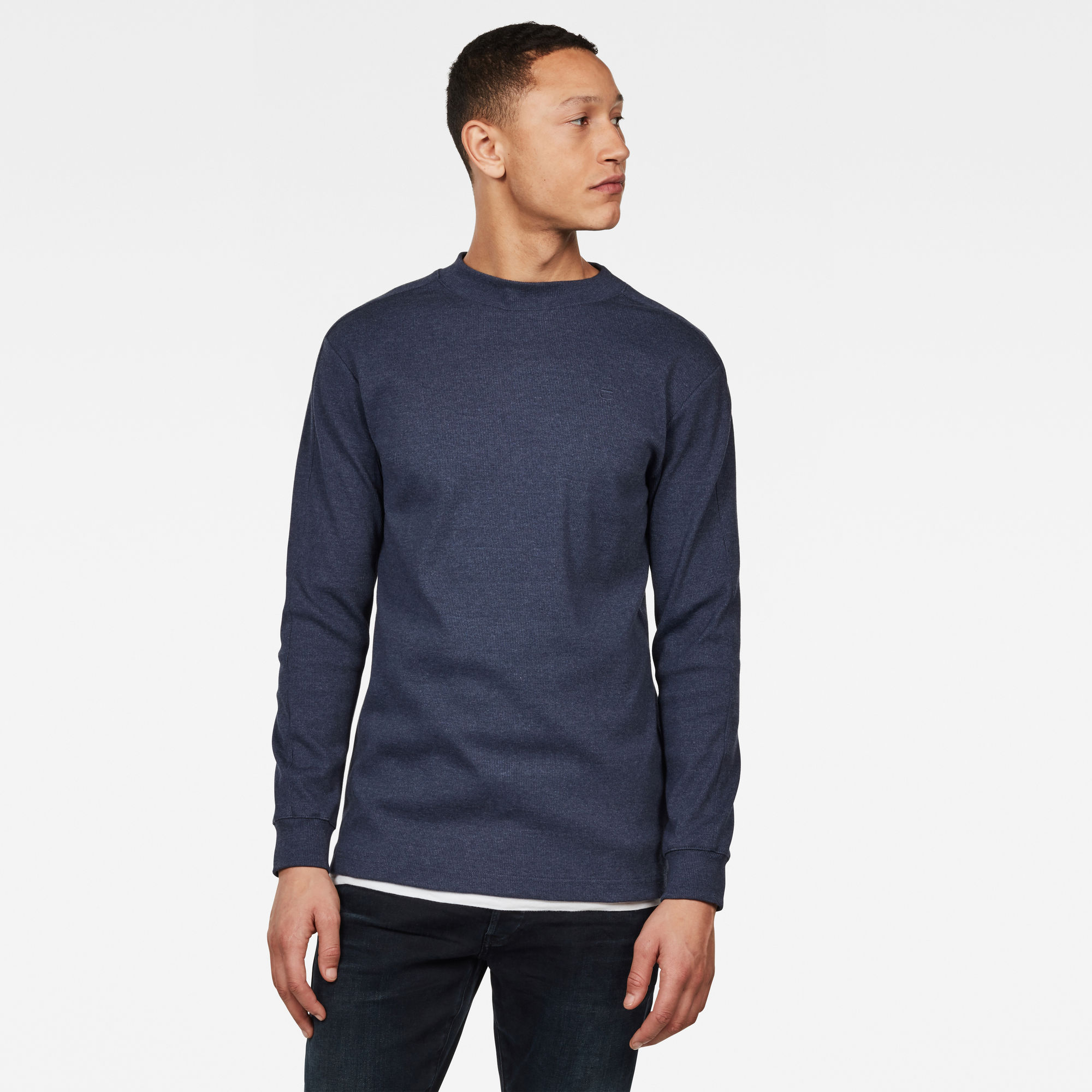 Korpaz Mock Sweater | Dark blue | G-Star RAW®