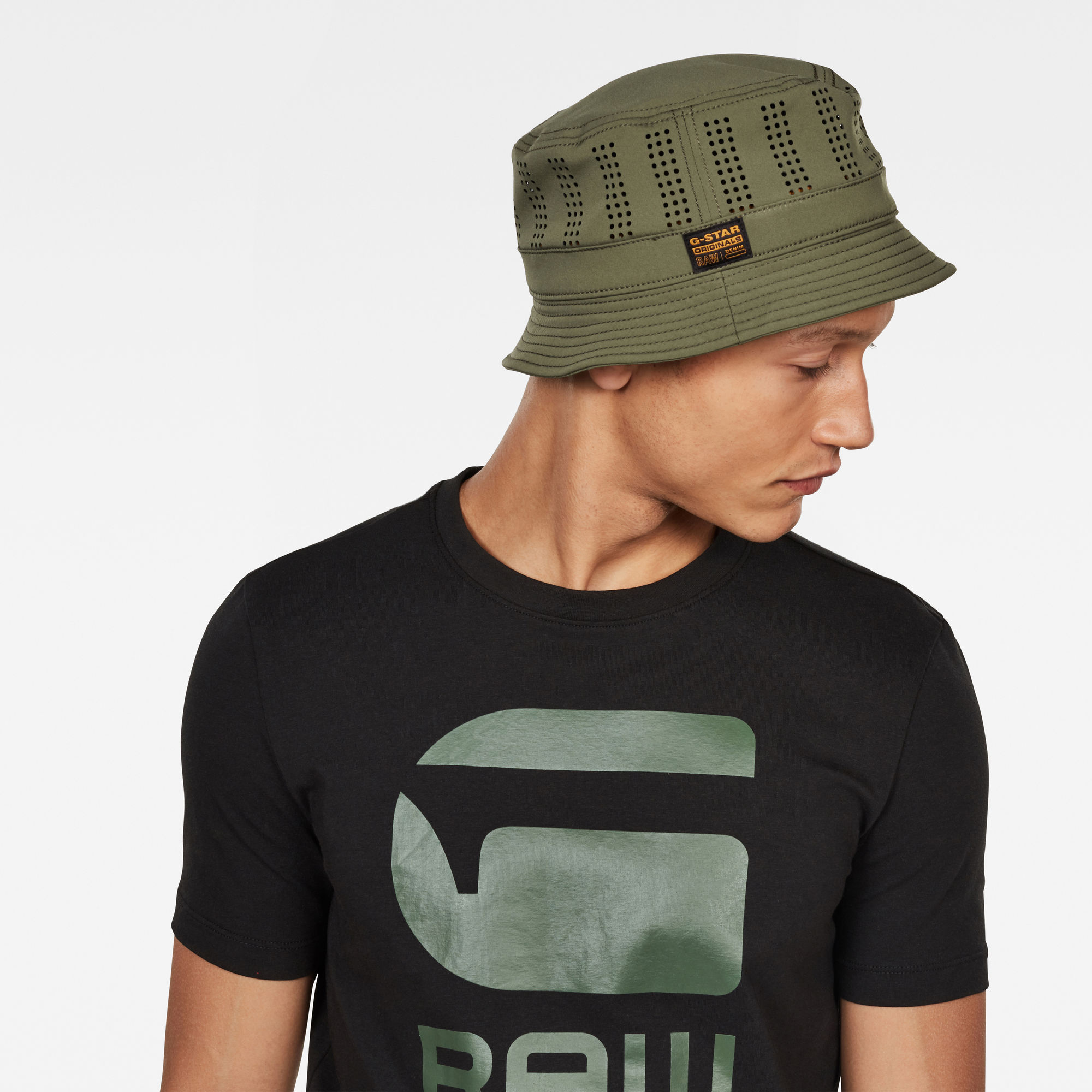 Perforated Bucket Hat Green GStar RAW®