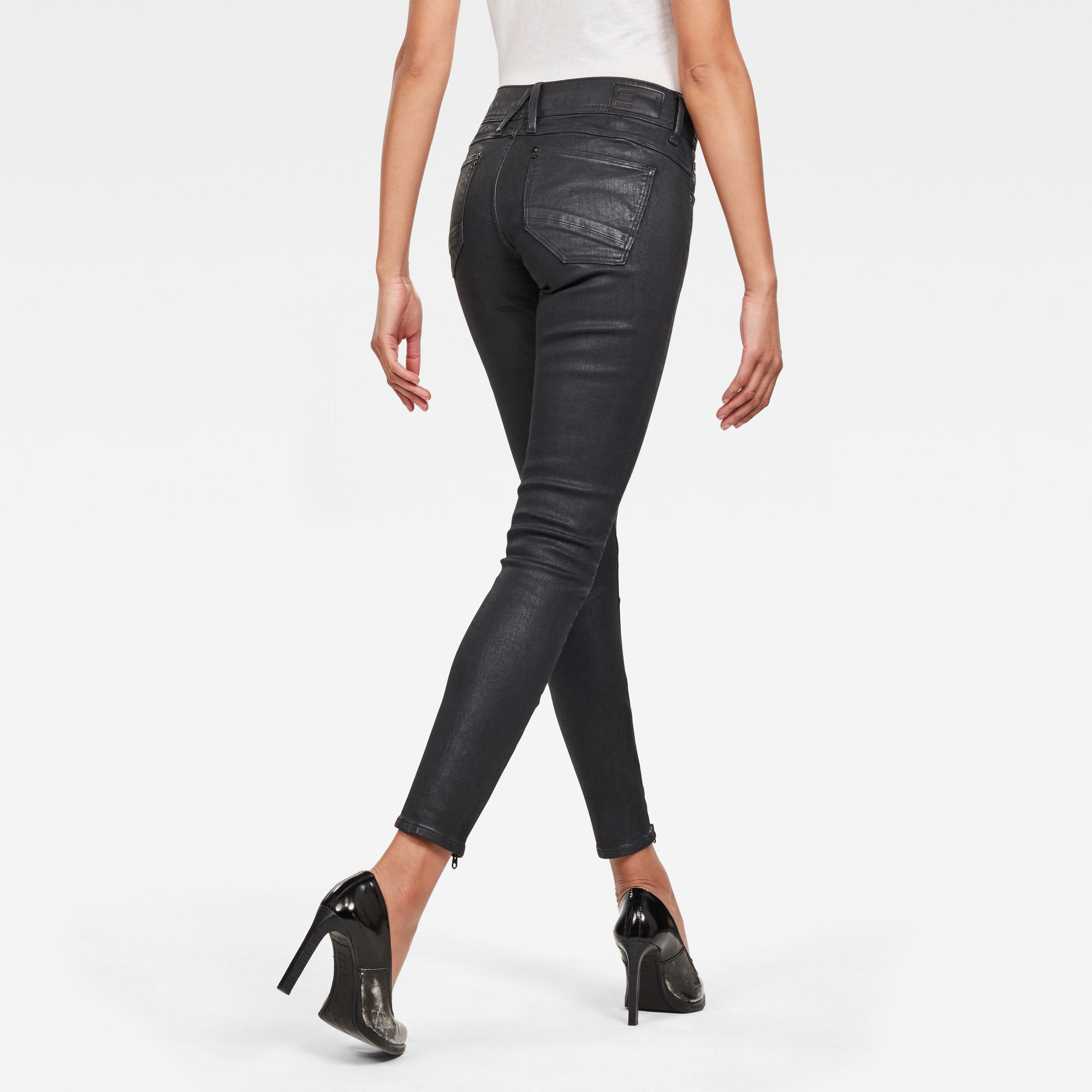 Lynn 2-Zip Mid Skinny Ankle Jeans | Black | G-Star RAW®