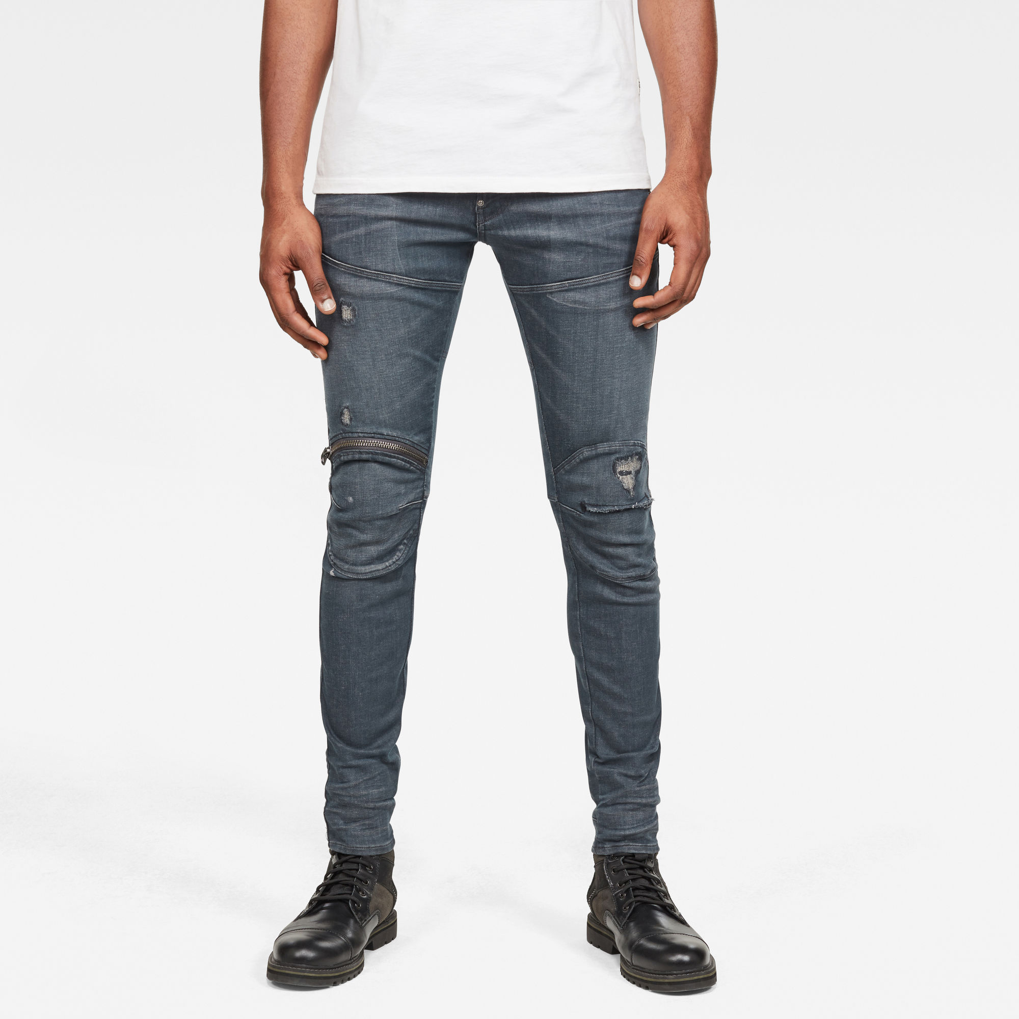5620 3D Zip Knee Skinny Jeans | Dark blue | G-Star RAW® US