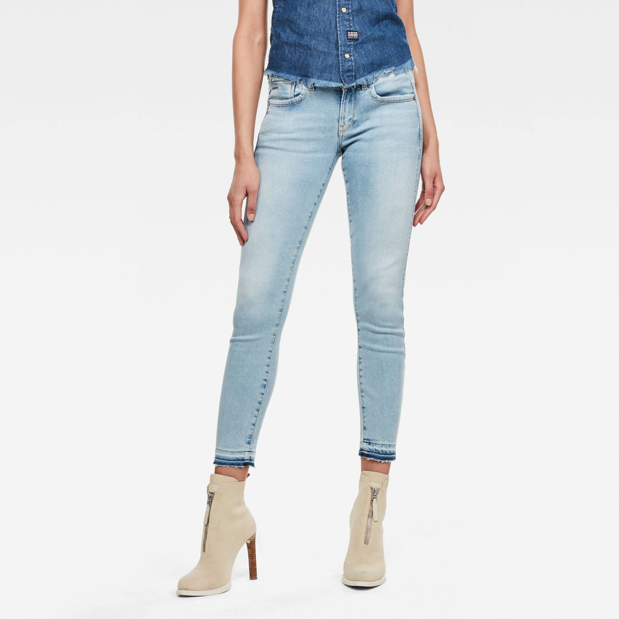 Lynn Mid Skinny Ripped Edge Ankle Jeans G Star Raw® 4416