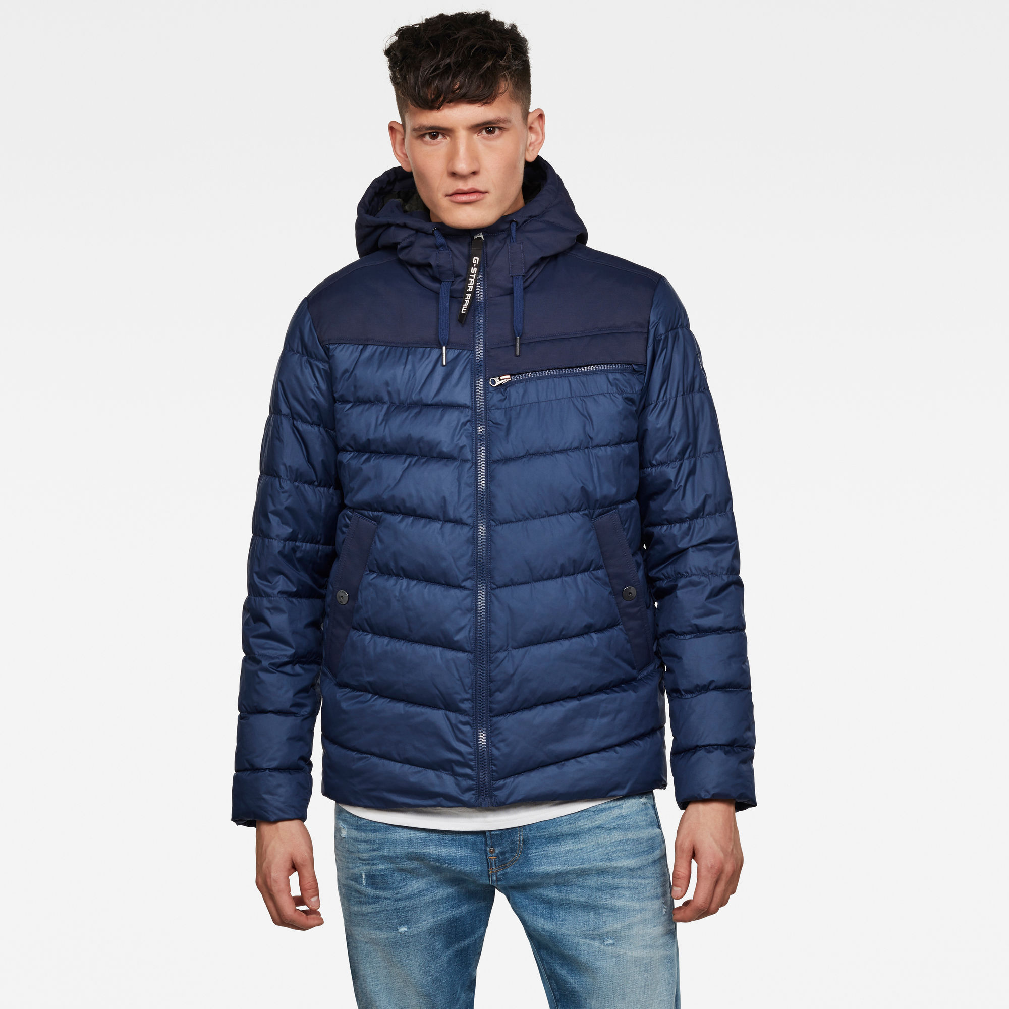 Attacc Quilted Hooded Jacket | Dark blue | G-Star RAW® US