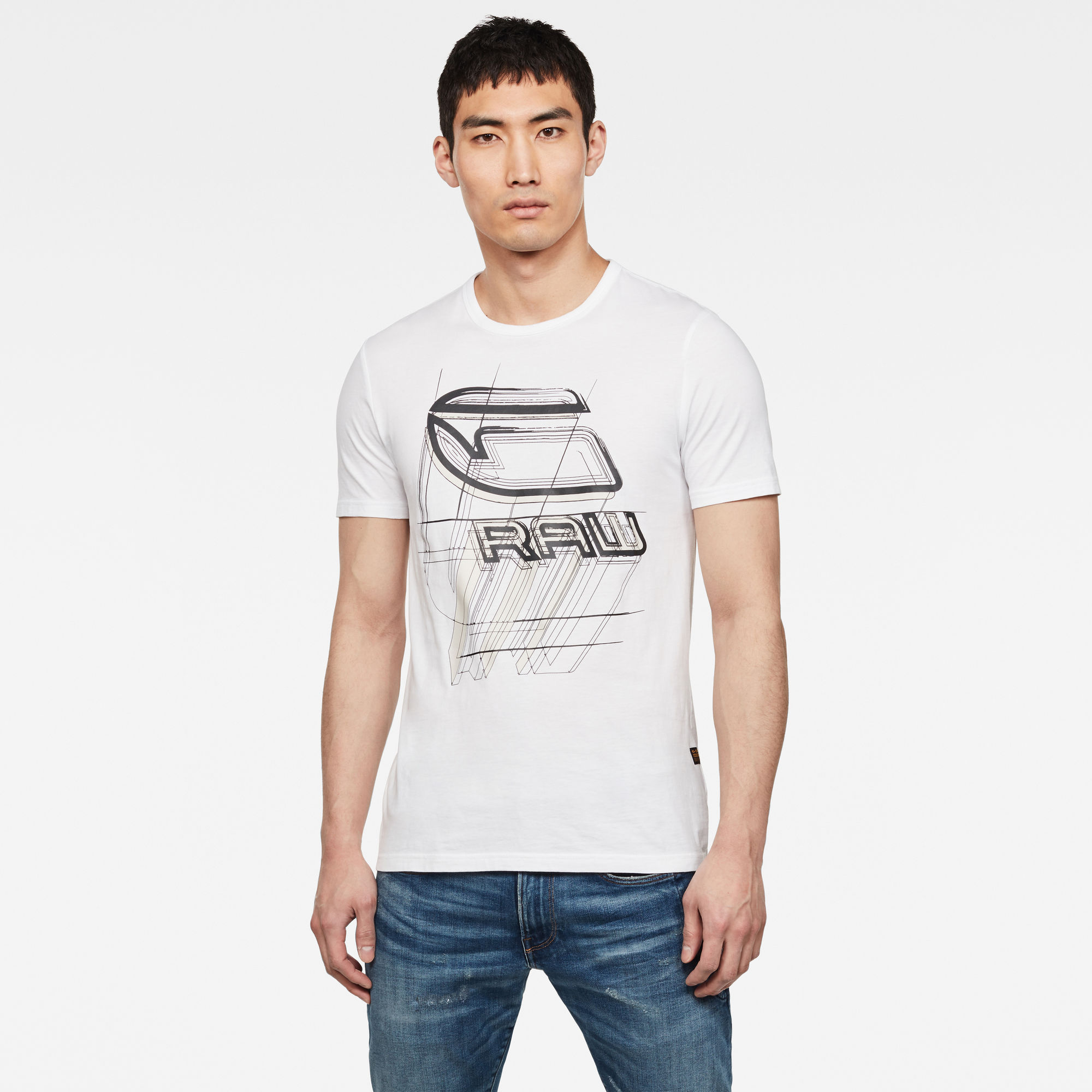 Perspective Logo GR Slim T-Shirt | White | G-Star RAW®
